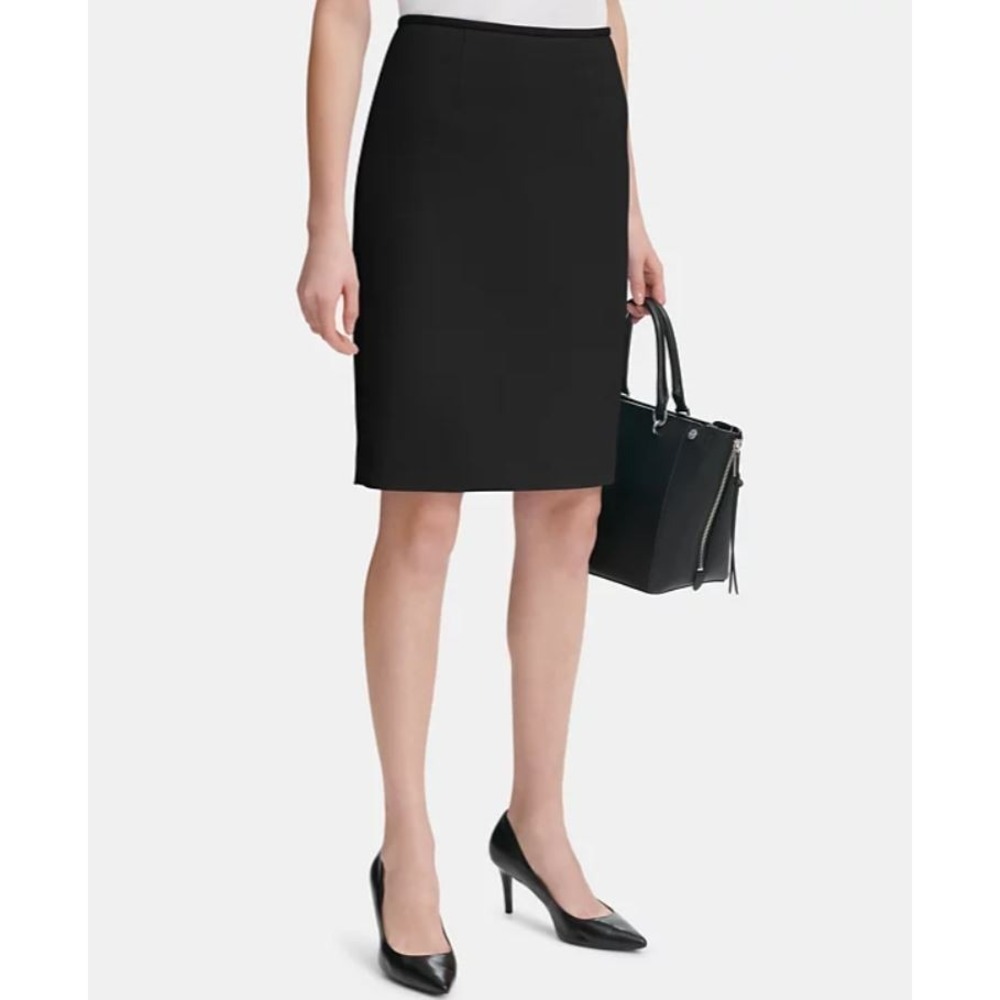 Calvin Klein Womens Pencil Skirt Scuba Crepe Brown Back Zip‎ Size 10 NWT $79